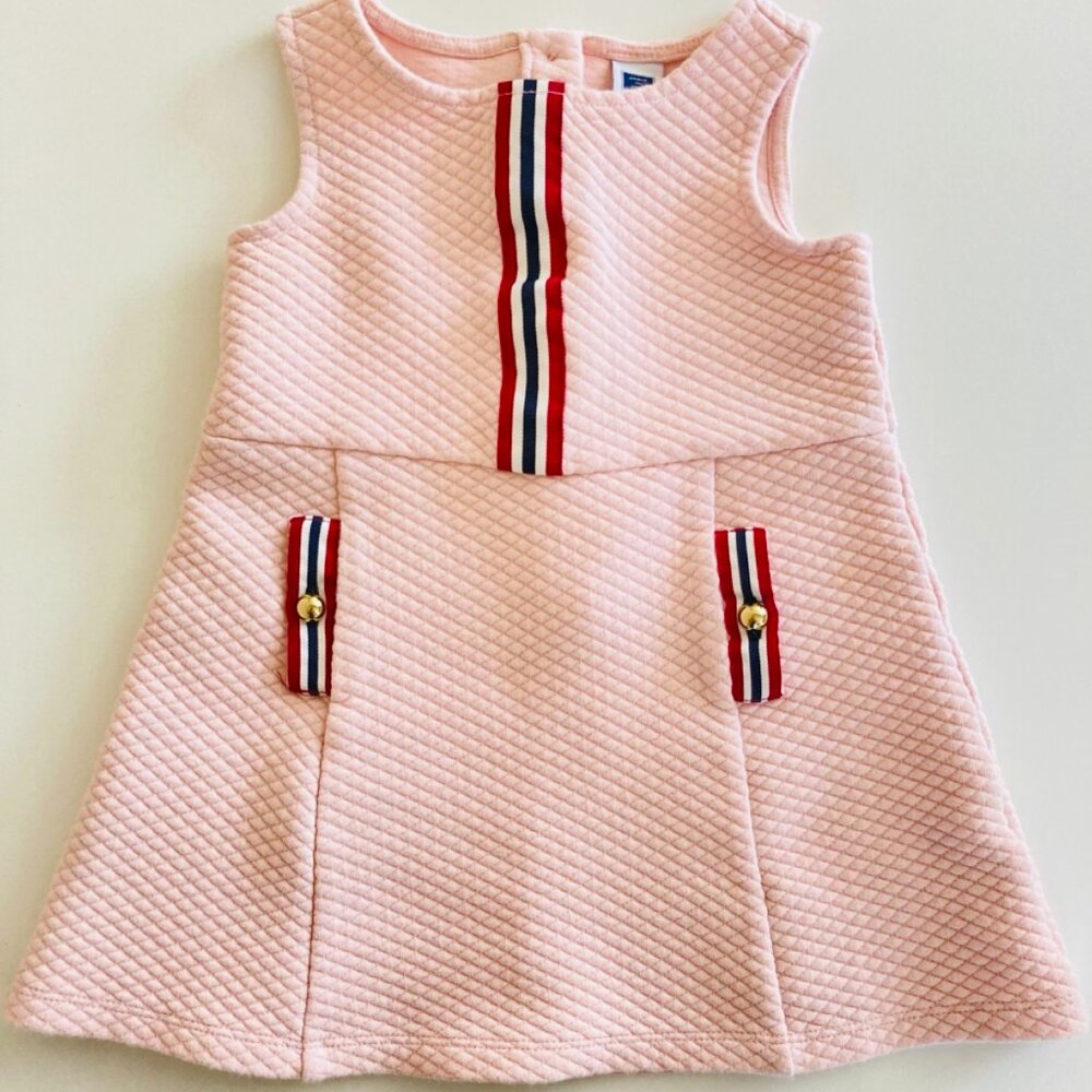 Janie and Jack 18-24M toddler girl pink quilted dress in excellent condition